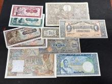 Foreign Banknotes Belgian South Korea, Laos