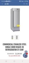 COMMERCIAL STAINLESS STEEL SINGLE DOOR REACH-IN REFRIGERATOR ST-23BF NIB