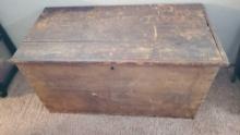 Vintage unfinished wooden chest @ farm