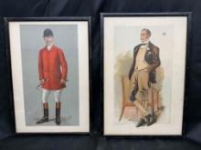 Pair of Antique Vanity Fair Framed Art Ruby Castle, 1898 and Long Burns 1900