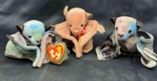 3 Batty Beanie Babies Brown and Multi Color