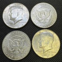 4x 1964 Kennedy Half Dollars 90% Silver Coins 1.76 Oz