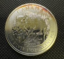 2013 Canadian Bison 1 Troy Ounce 9999 Fine Silver Bullion Coin