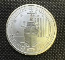1/2 Oz 999 Fine Silver Battle Of The Coral Sea Bullion Coin