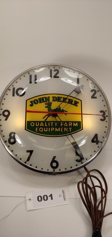 John Deere Light Up Dealership Clock