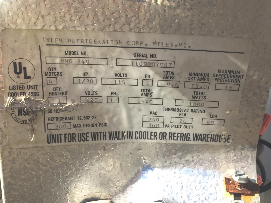 Tyler Equalizer Refrigeration Unit