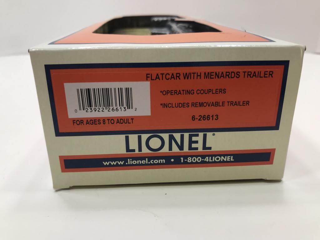 Lionel Flat car With Menards Trailer 6-26613