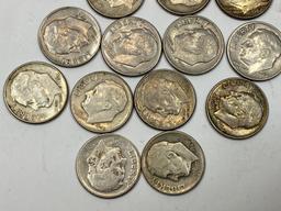 27 Roosevelt Dimes Assorted Years 1946-1968