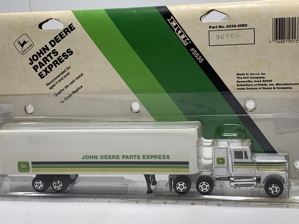 John Deere Parts Express Semi Tractor and Trailer, 1/64 scale 