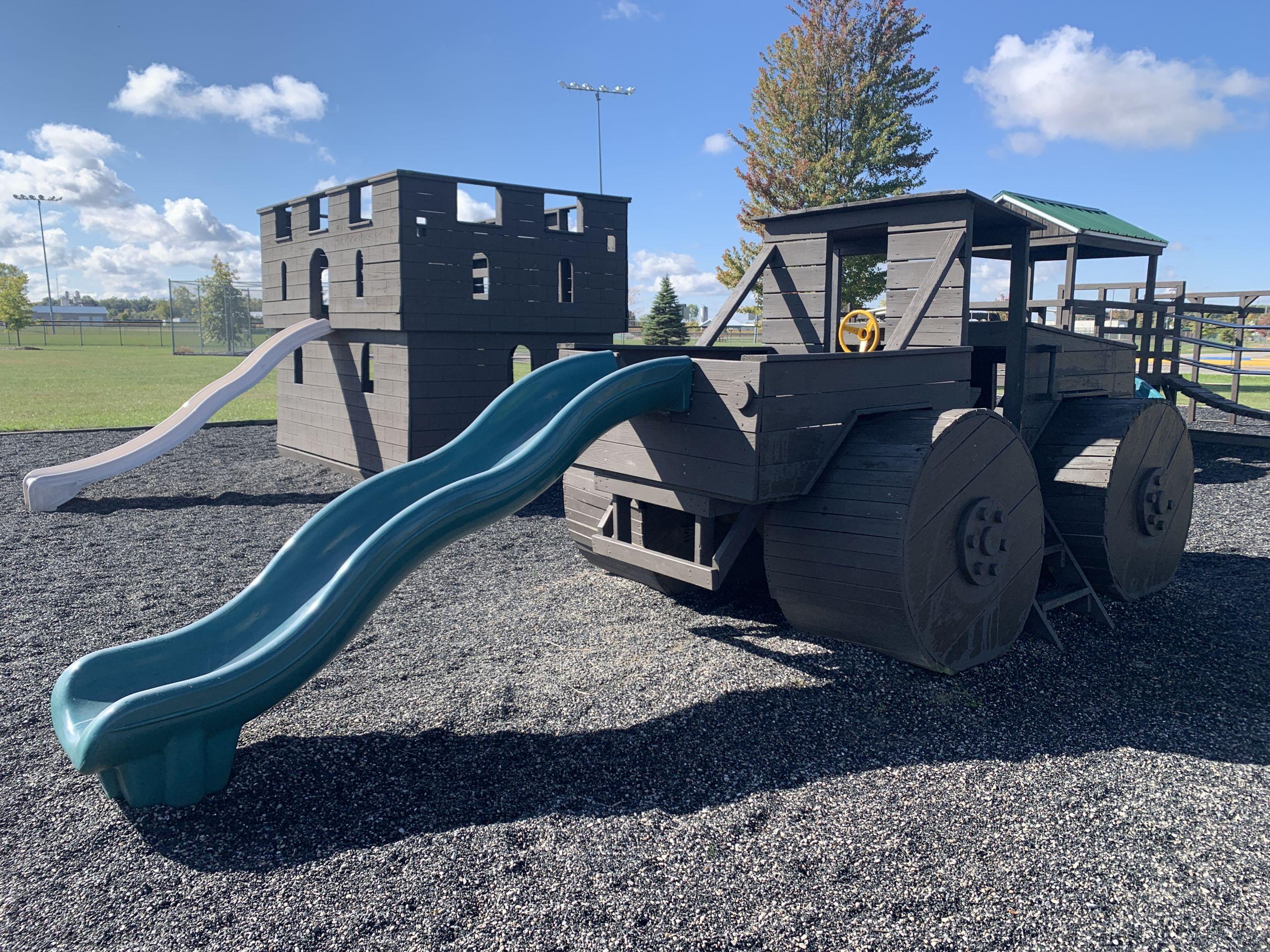 Wooden Monster Truck Play Set Playground Equipment