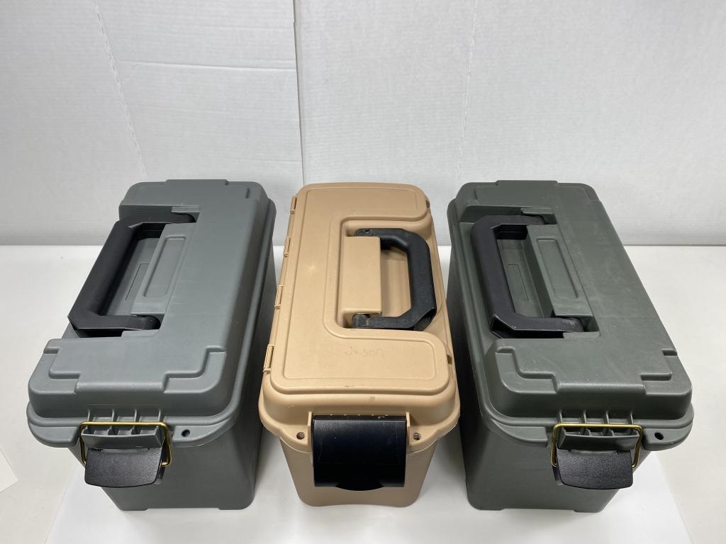 (2) Cabela's & (1) Friends of NRA Plastic Ammo Cans
