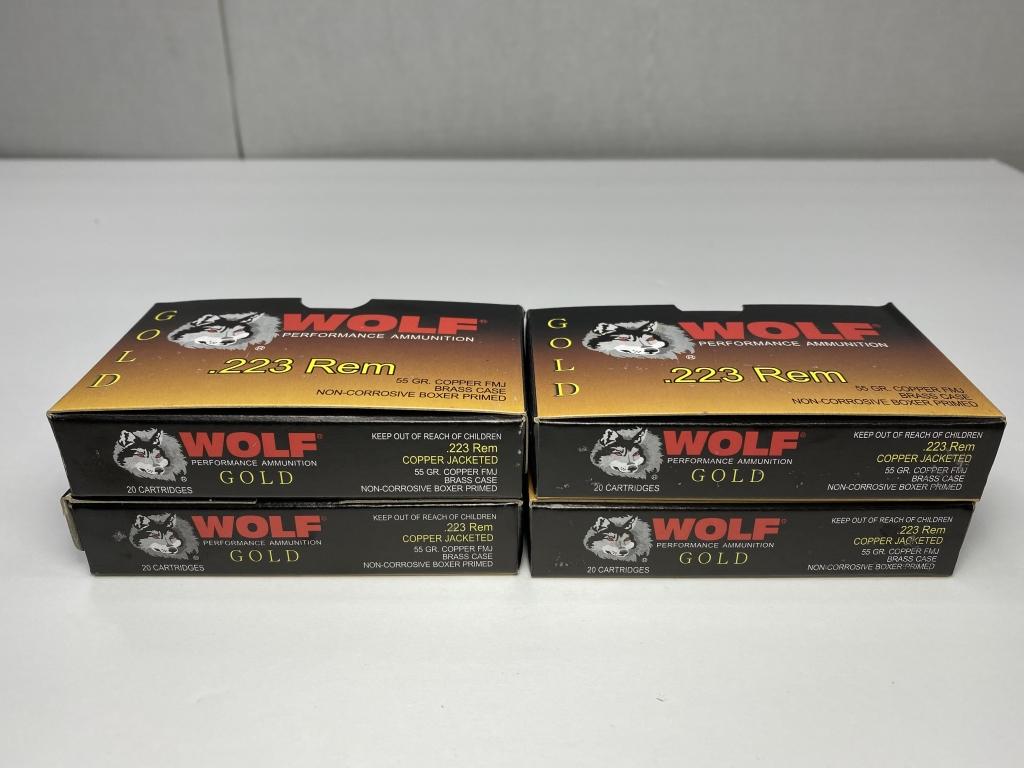 Wolf Performance Ammo Gold .223 Rem 55 GR. Copper FMJ