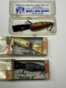 (3) Heddon 345 B/Y Deep 6 Lures