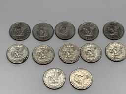 (12) 1979 P Susan B Anthony Dollar Coins