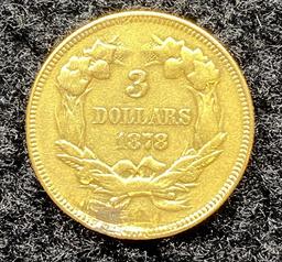 1878 $3 Indian Princess Gold Coin
