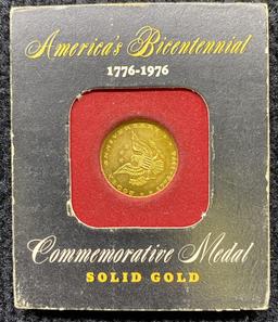 America's Bicentennial Solid Gold Commemorative Medal