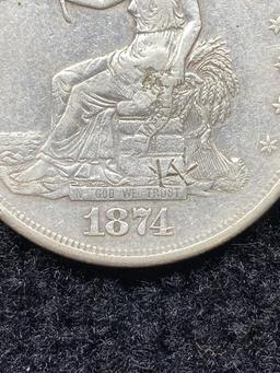 1874 S Trade Dollar