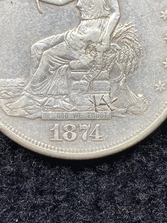 1874 S Trade Dollar