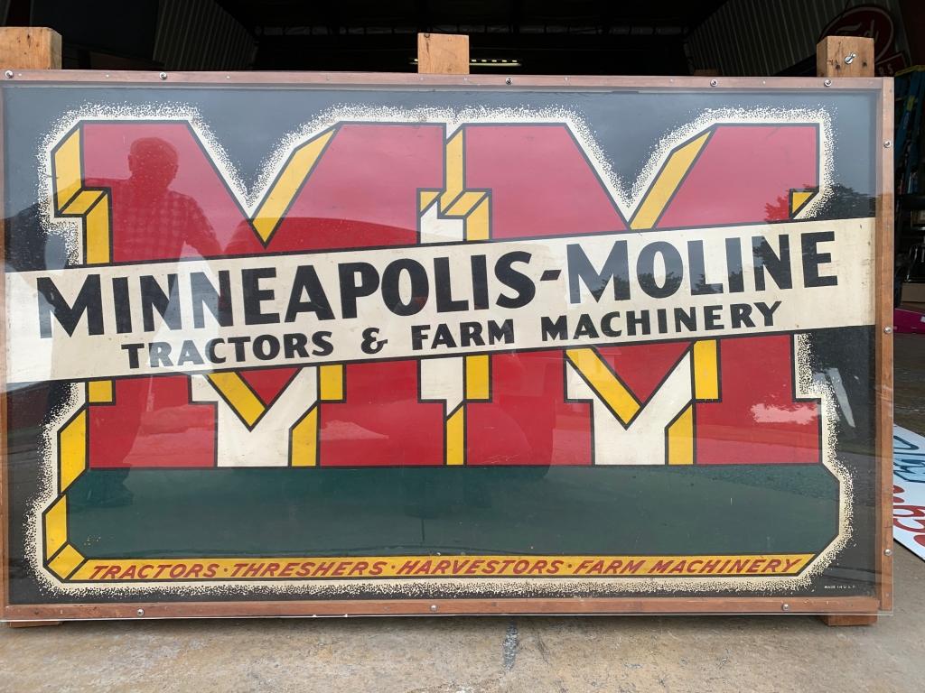 Minneapolis Moline Dealer Sign From Leo Siebenaler, Hicksville Ohio 36"x60"