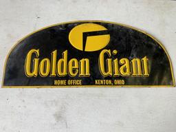 Golden Giant Metal Sign 13"x30"