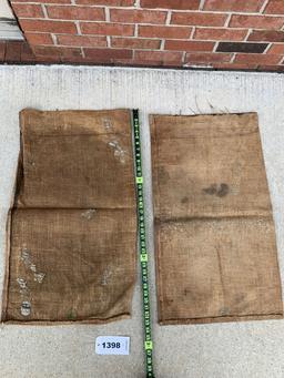 Set of 2 Vintage Corn King Mineral Burlap Sacks