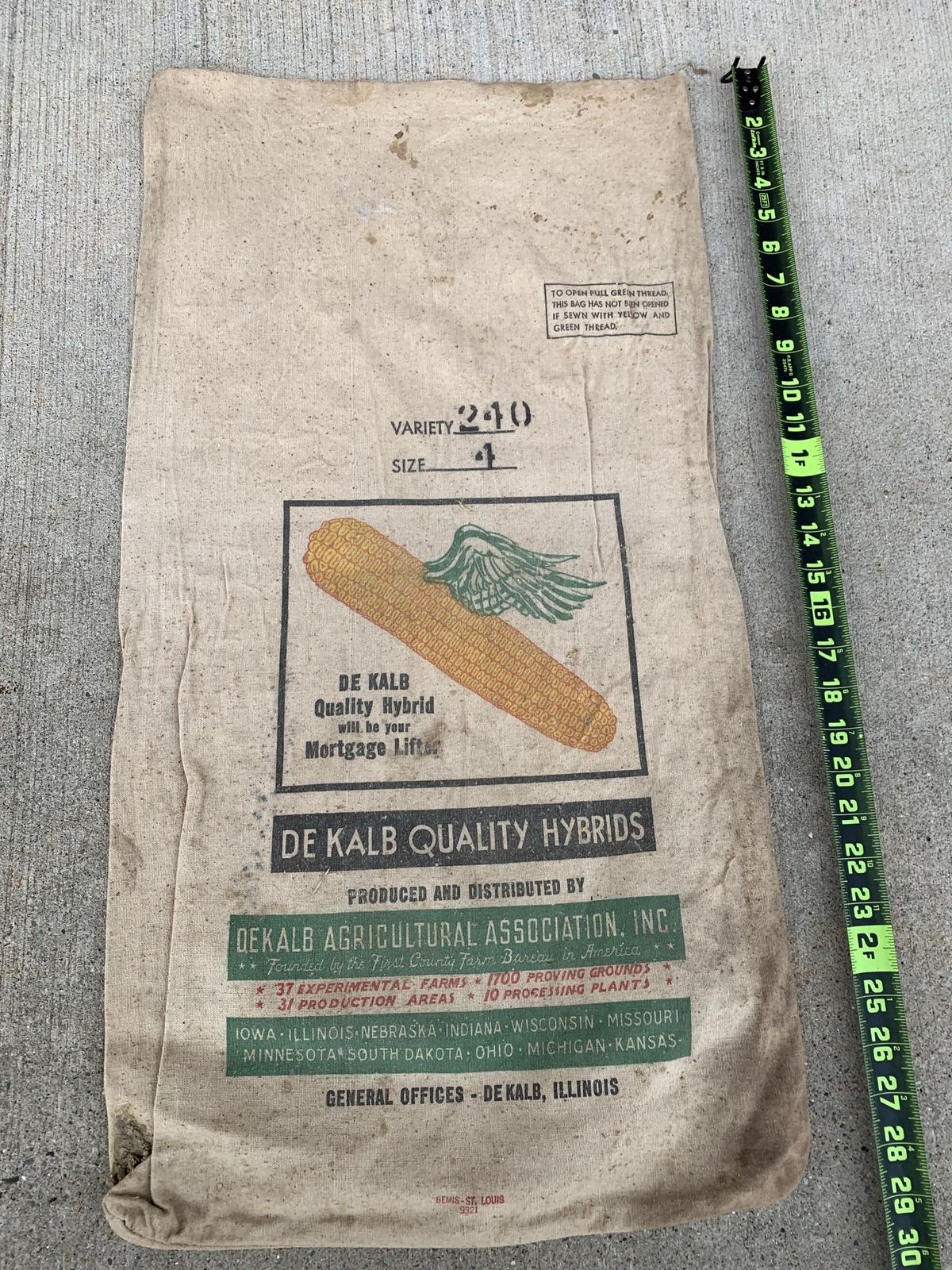 DeKalb Seed Corn Sack Black & Green Label