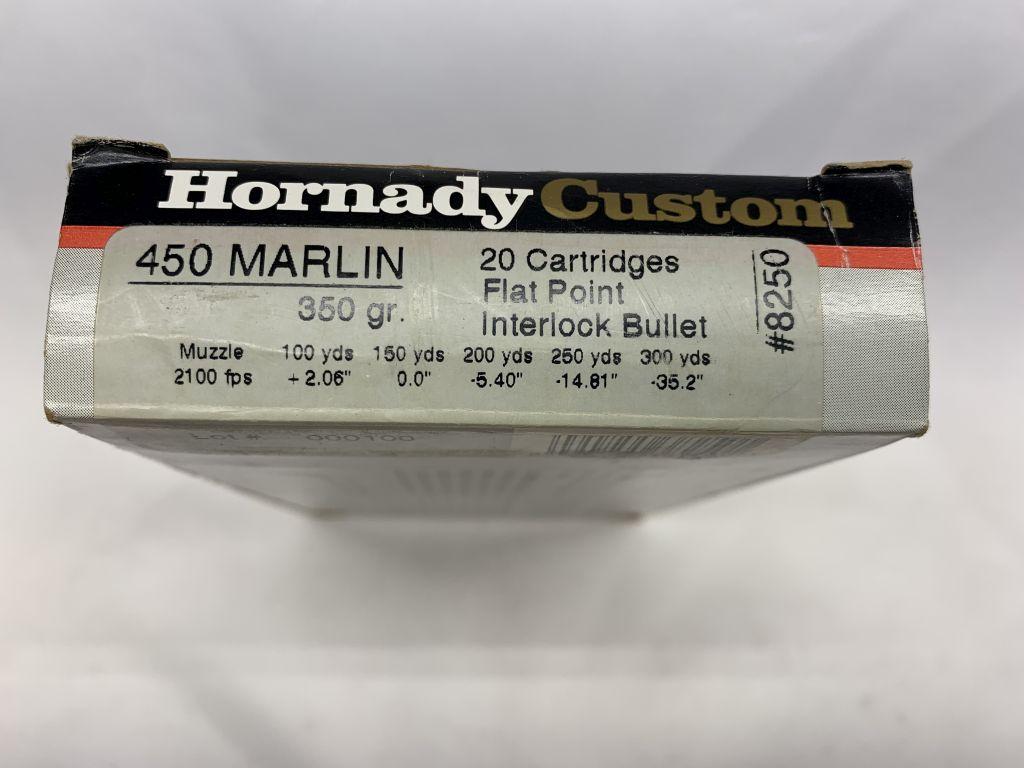 Hornady Custom 450 Marlin Flat Point interlock Bullets