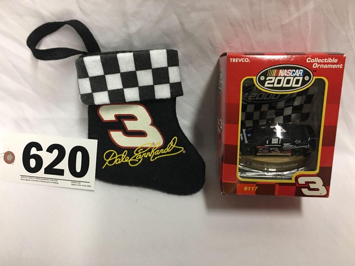 Dale Earnhardt Sr. 2000 NASCAR collectible ornament #117 with stocking