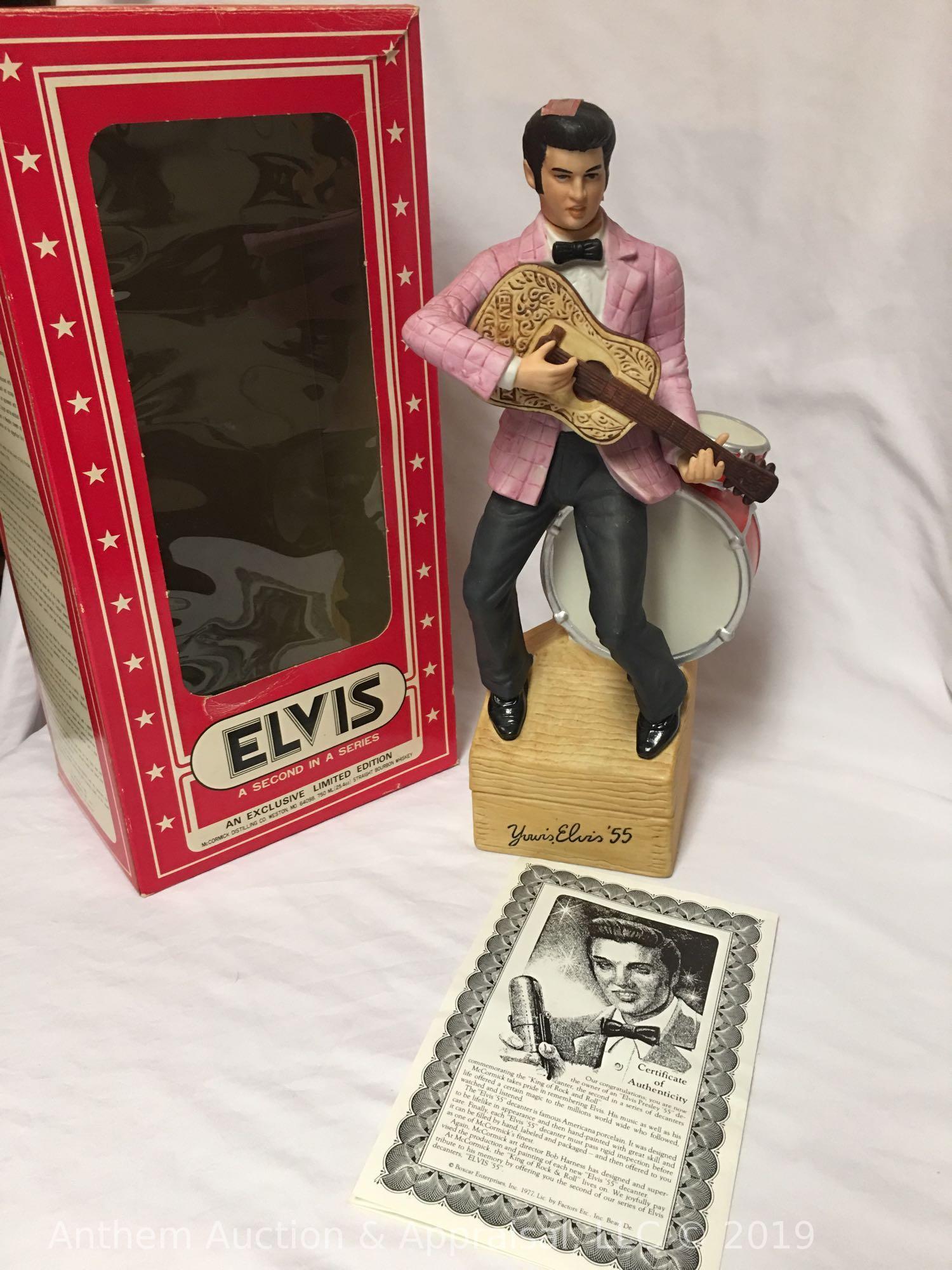 RARE!! American porcelain by McCormick Elvis Presley Limited Edition decanter "Yours, Elvis '55"