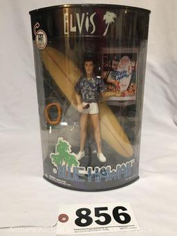 Elvis Presley enterprises blue Hawaii collector figure with push button light up feature; new in box