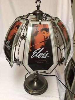 Elvis Presley "Today, Tomorrow, and Forever" glass panels plug-in lamp. Working condition!