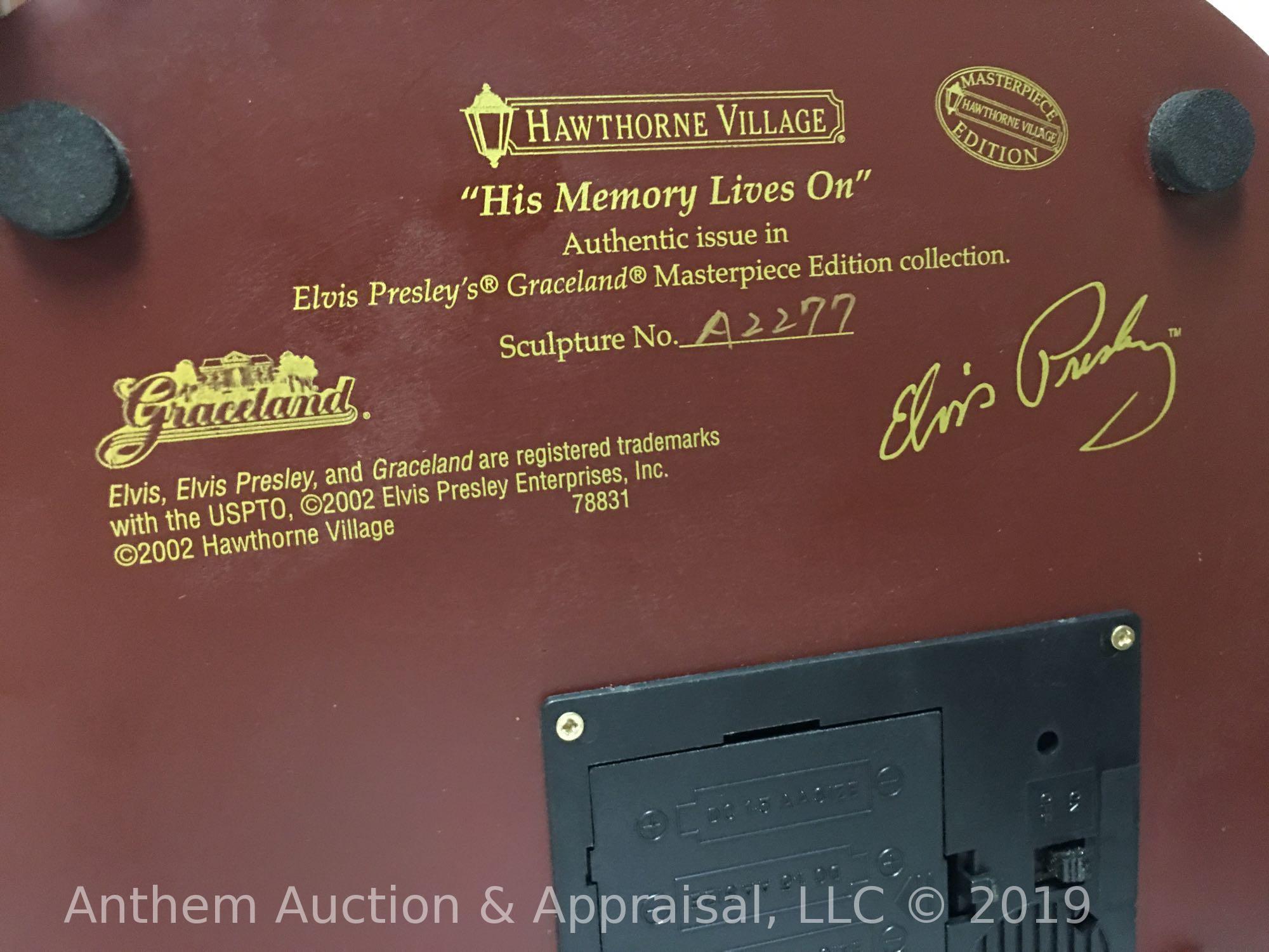 Elvis Presley Hawthorne Village Graceland Masterpiece Ed. collection "His Memory Lives On" sculpture