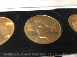 Elvis Presley 4 gold coin Harrah's collection set with box