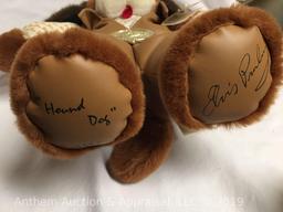 Elvis Presley TCB collectible plush dog and plush bear. Dog sings hound dog and bear sing teddy bear