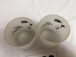 Lot of 2- Elvis Presley frosted glasses