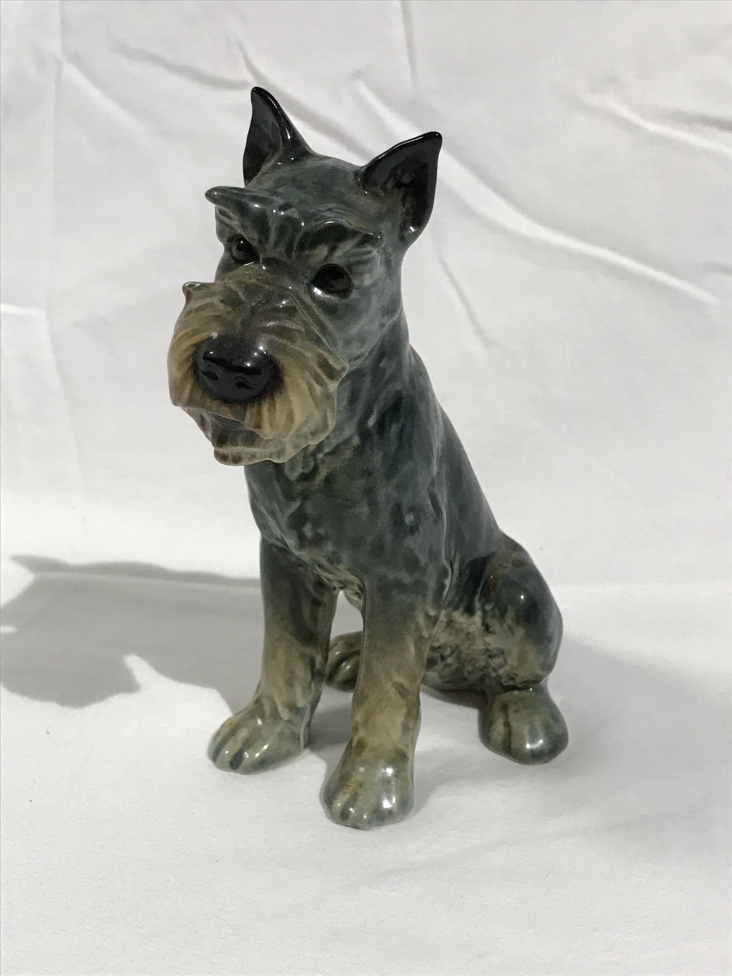 Vintage Goebel Germany Ceramic Schnauzer Dog Figurine