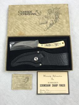 RARE Brand New Scrimshaw Knife in Box;