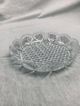 Vintage Pressed Glass Shallow Bowl/Relish Tray