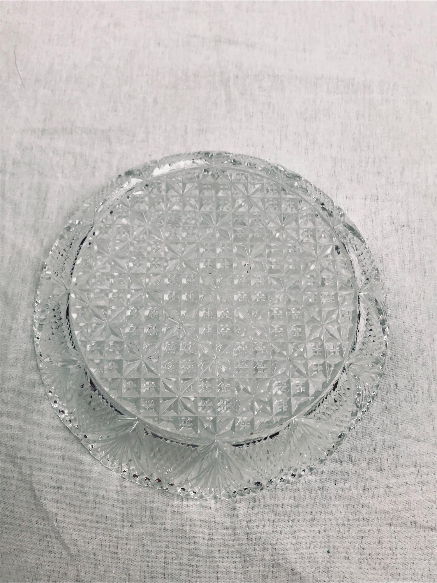 Vintage Pressed Glass Shallow Bowl/Relish Tray