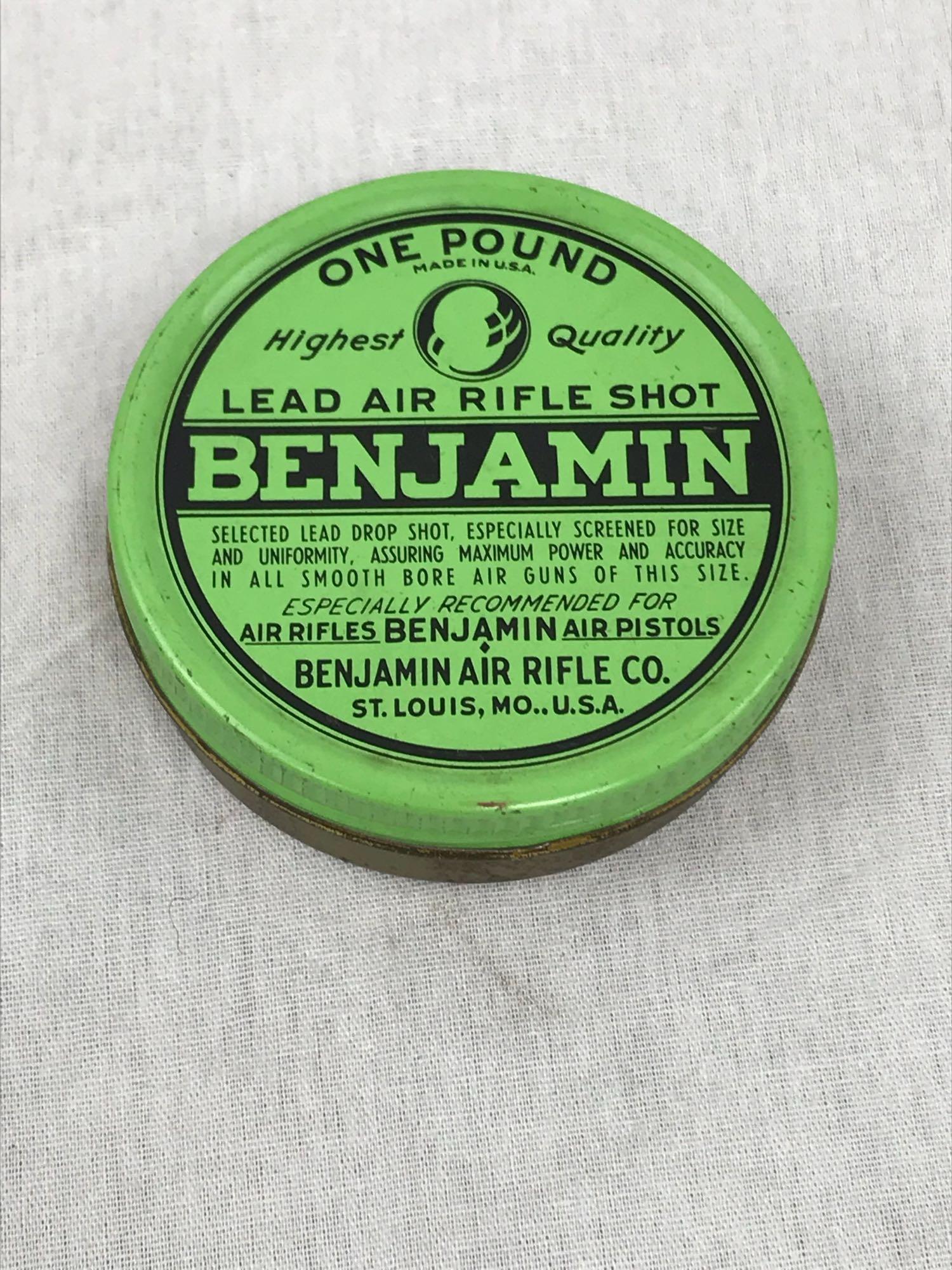 Vintage Tin of Benjamin Air Rifle Lead Shot