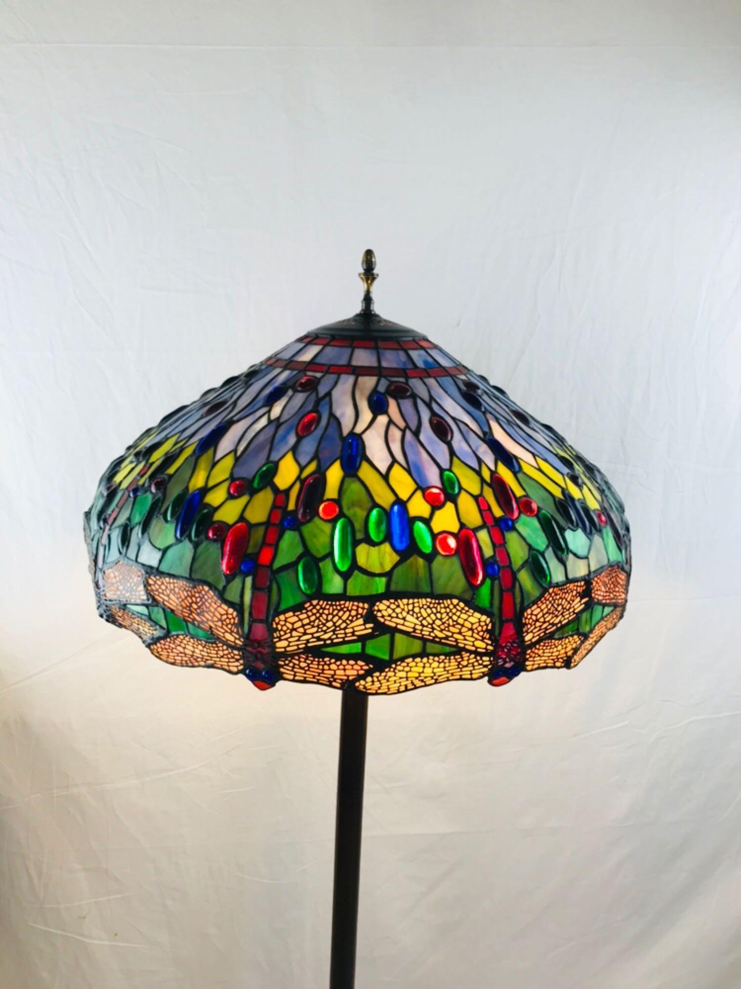 Tiffany-Style Dragonfly 61" Floor Lamp