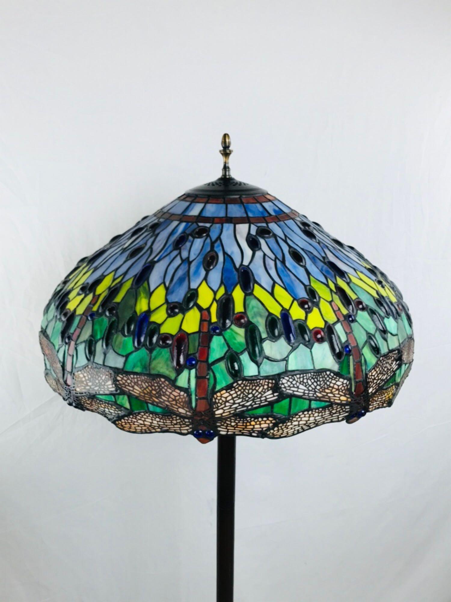 Tiffany-Style Dragonfly 61" Floor Lamp