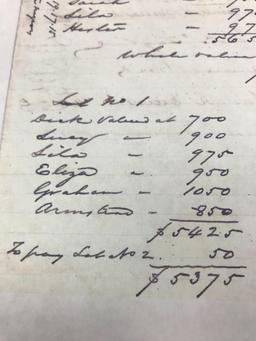 Copy of Rare 1858 Document, Petition to Divide and Value Thirteen Slaves