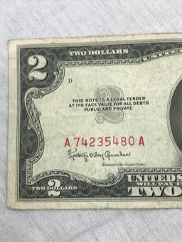 1953 Two Dollar Bill U.S. Currency