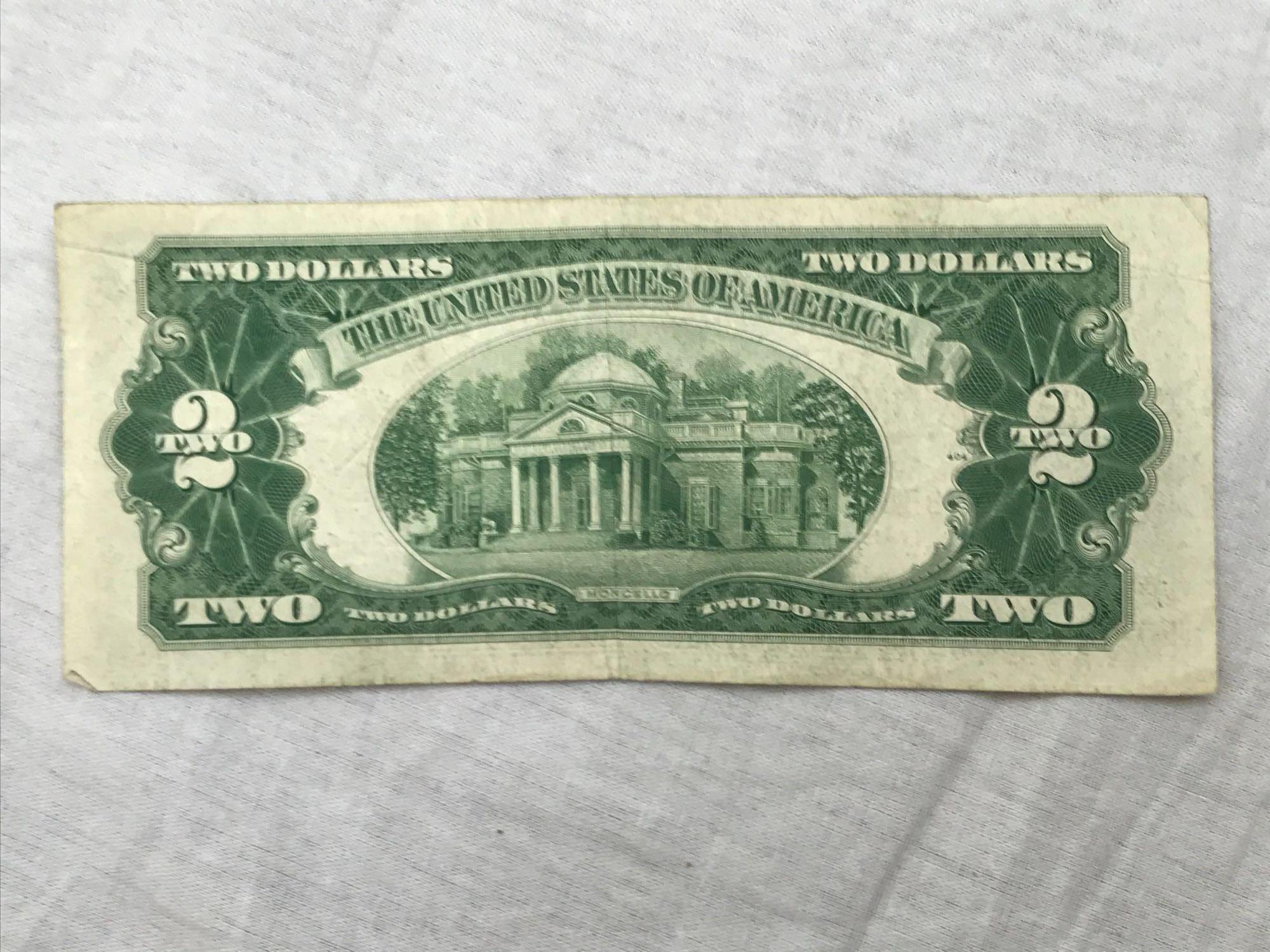 1953 Two Dollar Bill U.S. Currency