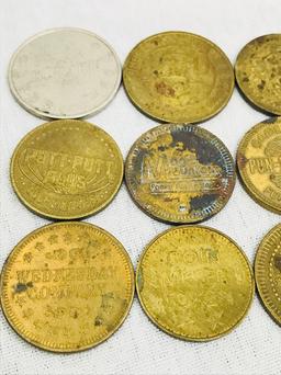 lot 15 pieces of Vintage Game Tokens
