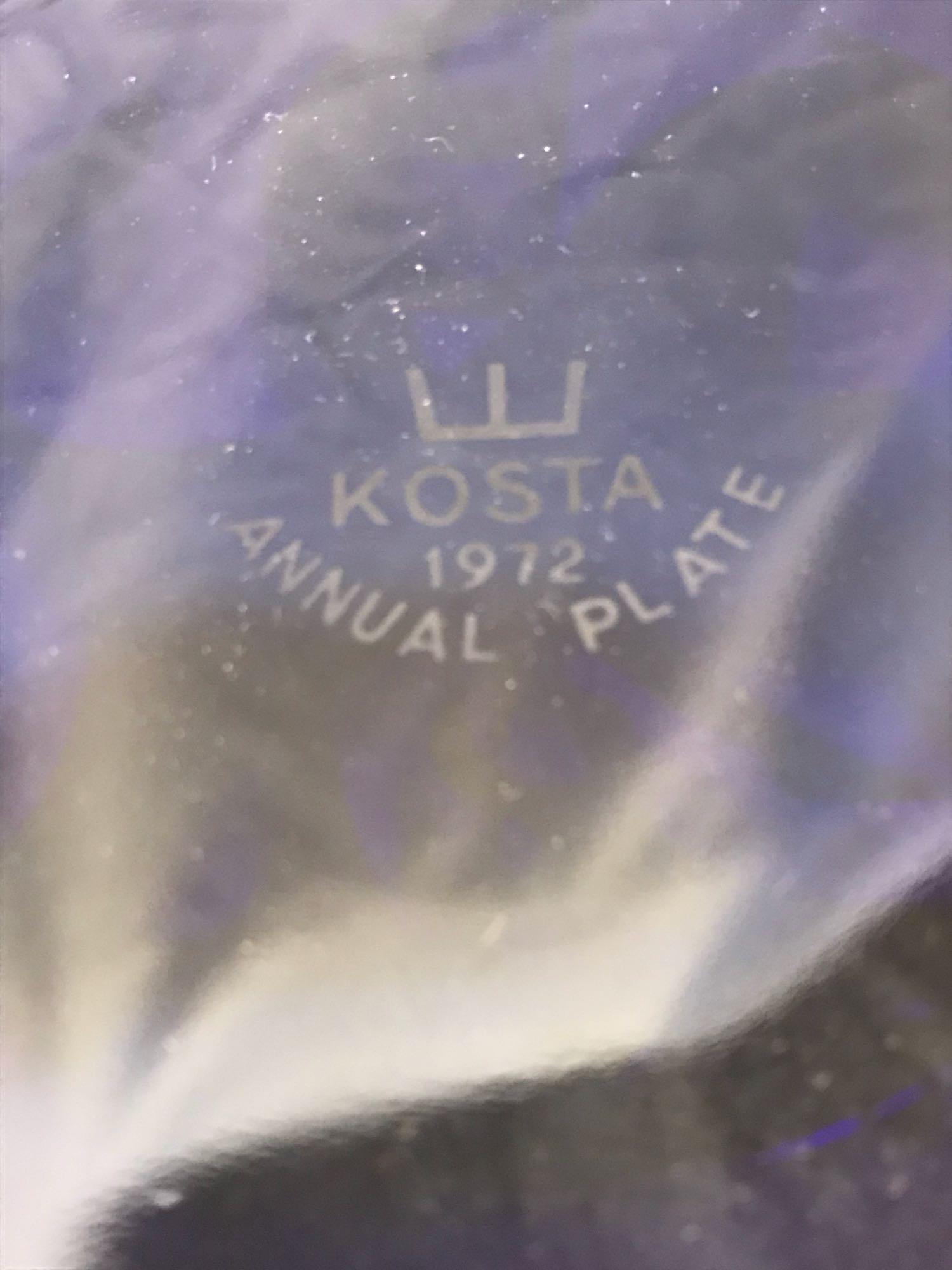 Vintage Kosta Boda Annual Plate, 1972, St. George