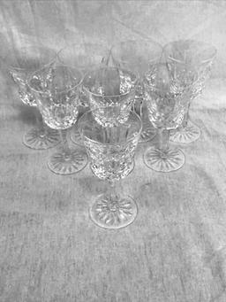 Vintage Waterford Lismore Crystal Stemware, 8 Claret Glasses
