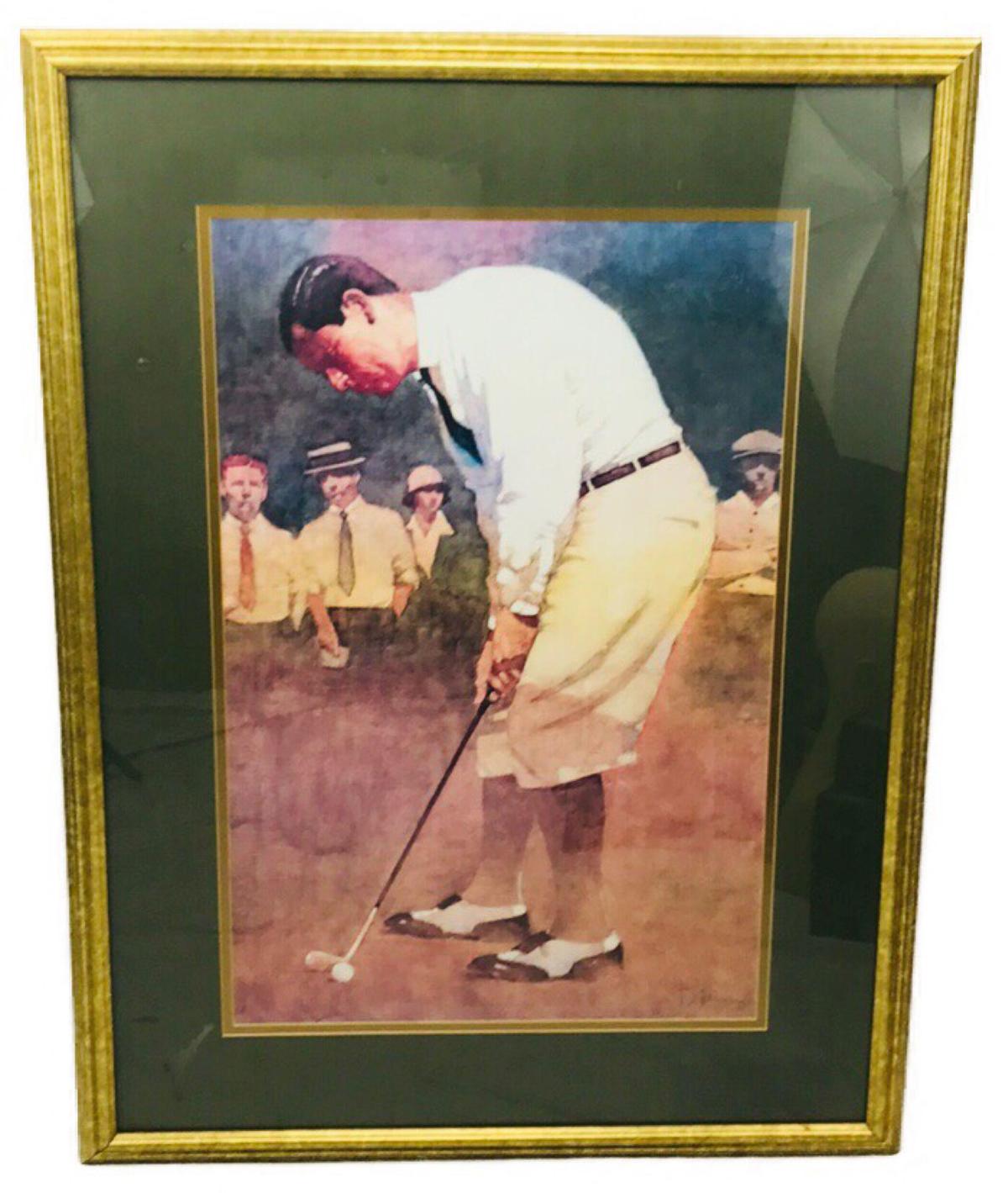 Vintage Large Print of Early 20th Century Golfer