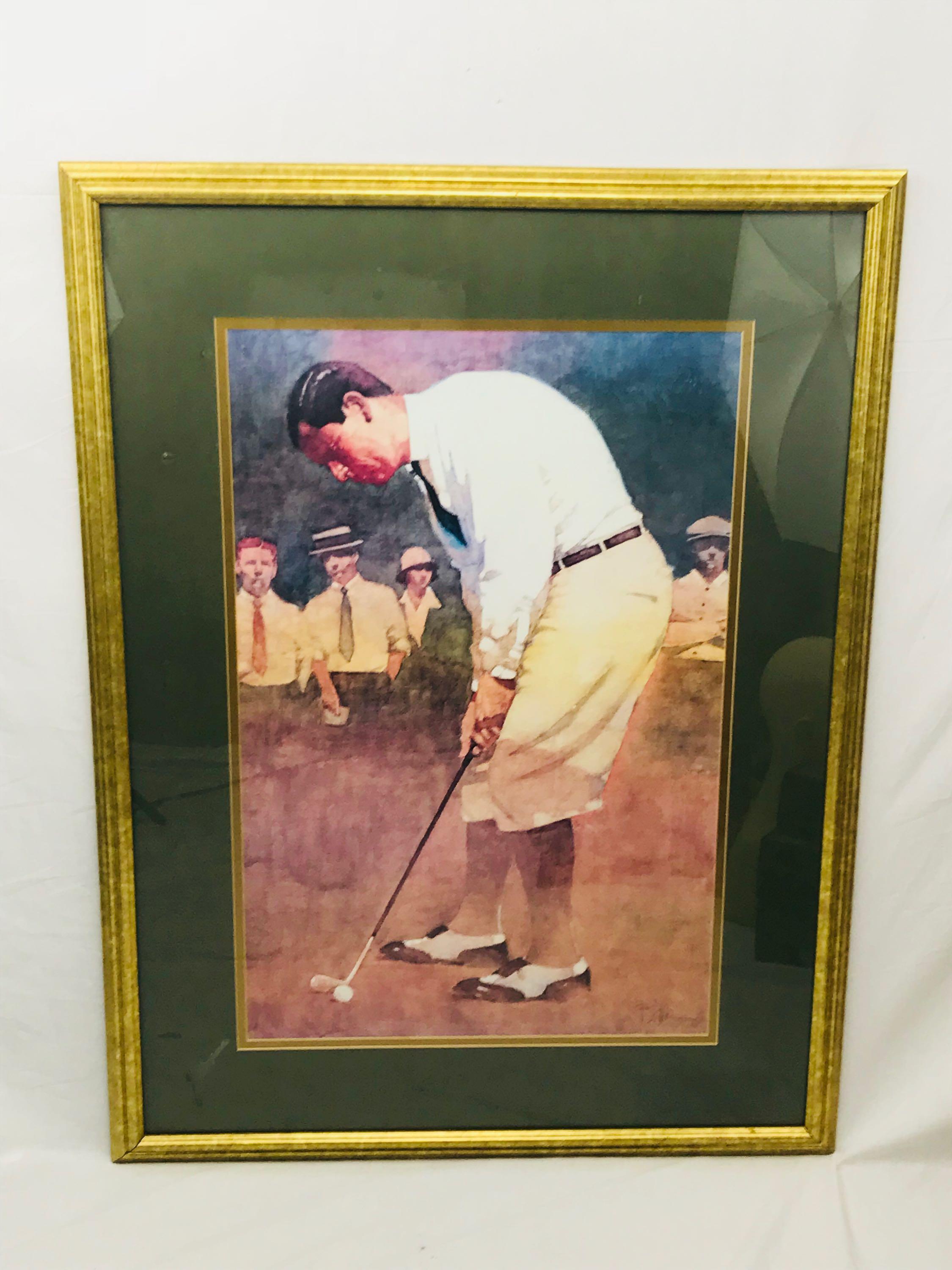 Vintage Large Print of Early 20th Century Golfer